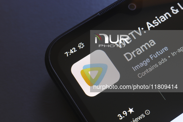 The WeTV app logo appears on the screen of a smartphone in Reno, United States, on November 25, 2024. (Photo Illustration by Jaque Silva/Nur...