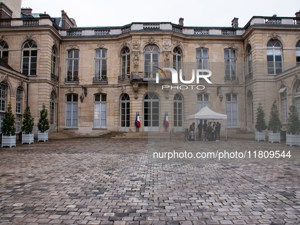 The Hotel de Matignon hosts meetings between Prime Minister Michel Barnier and the leaders of the opposition groups in Parliament in Paris,...