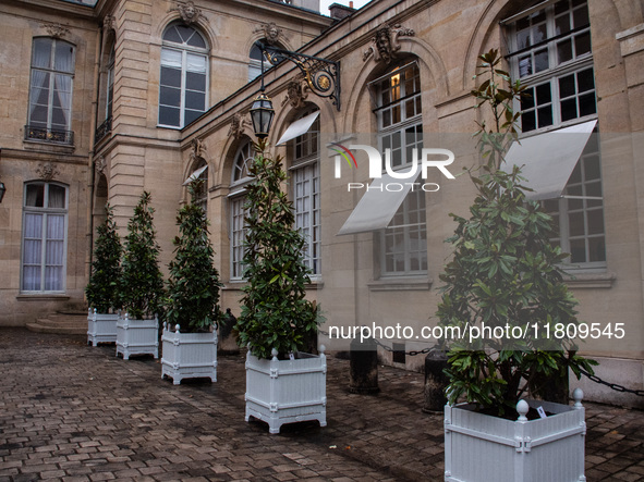 The Hotel de Matignon hosts meetings between Prime Minister Michel Barnier and the leaders of the opposition groups in Parliament in Paris,...