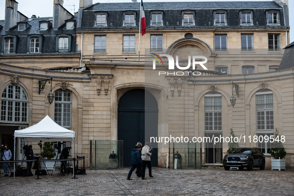 The Hotel de Matignon hosts meetings between Prime Minister Michel Barnier and the leaders of the opposition groups in Parliament in Paris,...