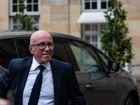 The leader of the right-wing Union of Republican Right - UDR, Eric Ciotti, is at the Hotel de Matignon for a meeting with Prime Minister Mic...