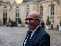 The leader of the right-wing Union of Republican Right - UDR, Eric Ciotti, is at the Hotel de Matignon for a meeting with Prime Minister Mic...