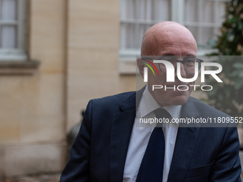 The leader of the right-wing Union of Republican Right - UDR, Eric Ciotti, is at the Hotel de Matignon for a meeting with Prime Minister Mic...