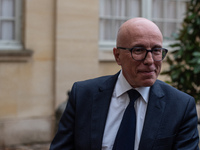 The leader of the right-wing Union of Republican Right - UDR, Eric Ciotti, is at the Hotel de Matignon for a meeting with Prime Minister Mic...