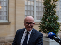 The leader of the right-wing Union of Republican Right - UDR, Eric Ciotti, is at the Hotel de Matignon for a meeting with Prime Minister Mic...