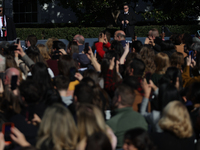 U.S. Secret Service agents watch a crowd at the 77th anniversary of the National Thanksgiving Turkey presentation, pardoning two turkeys, 'P...