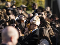 On November 25, 2024, in Washington, D.C., President Joe Biden pardons Peach and Blossom, two Minnesota turkeys, at an event on the South La...