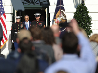 U.S. President Joe Biden hosts the 77th anniversary of the National Thanksgiving Turkey presentation, pardoning two turkeys, 'Peach' and 'Bl...