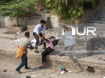 At least 50 people are injured in clashes among the students of Kabi Nazrul College, Suhrawardy College, and Dr. Mahbubur Rahman Molla Colle...