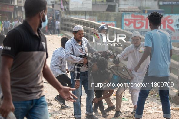 At least 50 people are injured in clashes among the students of Kabi Nazrul College, Suhrawardy College, and Dr. Mahbubur Rahman Molla Colle...