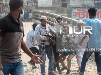 At least 50 people are injured in clashes among the students of Kabi Nazrul College, Suhrawardy College, and Dr. Mahbubur Rahman Molla Colle...