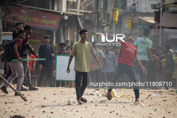 At least 50 people are injured in clashes among the students of Kabi Nazrul College, Suhrawardy College, and Dr. Mahbubur Rahman Molla Colle...