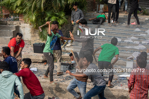 At least 50 people are injured in clashes among the students of Kabi Nazrul College, Suhrawardy College, and Dr. Mahbubur Rahman Molla Colle...