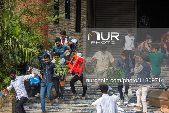 At least 50 people are injured in clashes among the students of Kabi Nazrul College, Suhrawardy College, and Dr. Mahbubur Rahman Molla Colle...