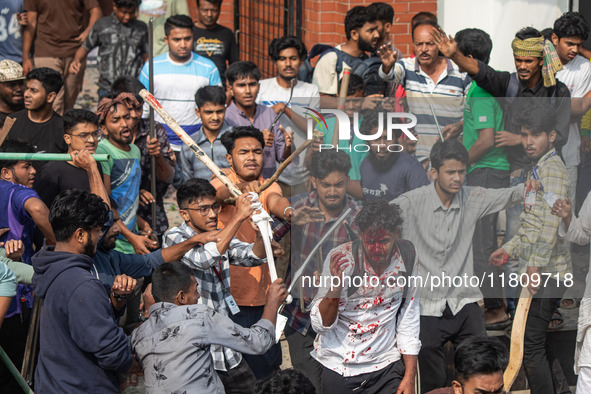 At least 50 people are injured in clashes among the students of Kabi Nazrul College, Suhrawardy College, and Dr. Mahbubur Rahman Molla Colle...