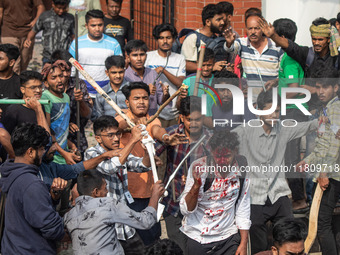 At least 50 people are injured in clashes among the students of Kabi Nazrul College, Suhrawardy College, and Dr. Mahbubur Rahman Molla Colle...