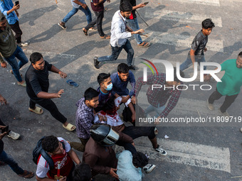 At least 50 people are injured in clashes among the students of Kabi Nazrul College, Suhrawardy College, and Dr. Mahbubur Rahman Molla Colle...