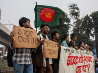 Some students of Dhaka University stage a protest against the action of killing dogs by poisoned food at Japan Garden City in Dhaka, Banglad...