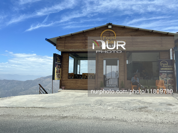 A restaurant and cafe is in the hill station of Mussoorie, Uttarakhand, India, on April 18, 2024. 