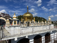 A Gurdwara (Sikh temple) stands along the Mall Road in Mussoorie, Uttarakhand, India, on April 18, 2024. (