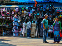 Shoppers visit the Bhutia Bazaar (Tibetan Market) in Nainital, Uttarakhand, India, on April 19, 2024. The Tibetan Market is located by Naini...