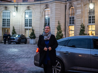 Nouveau Front Popoulaire - La France Insoumise leader Mathilde Panot meets Prime Minister Michel Barnier at the Hotel de Matignon in Paris,...