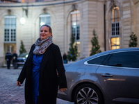 Nouveau Front Popoulaire - La France Insoumise leader Mathilde Panot meets Prime Minister Michel Barnier at the Hotel de Matignon in Paris,...