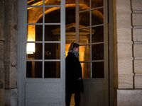 La France Insoumise leader Mathilde Panot speaks to the press after the summit with Prime Minister Michel Barnier at the Hotel de Matignon i...