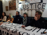 People gather in Toulouse, France, on November 25, 2024, as plaintiffs (LVEL, Attac, Amis de la Terre, D'Ingrando, etc.) against the planned...