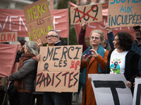 People gather in Toulouse, France, on November 25, 2024, as plaintiffs (LVEL, Attac, Amis de la Terre, D'Ingrando, etc.) against the planned...