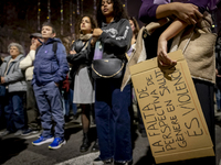 Thousands of women demonstrate in Barcelona, Catalonia, Spain, on November 25, 2024, convened by various parties, unions, and feminist organ...