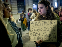 Thousands of women demonstrate in Barcelona, Catalonia, Spain, on November 25, 2024, convened by various parties, unions, and feminist organ...