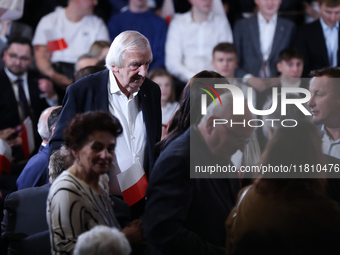 MP Ryszard Terlecki attends the Law and Justice party convention at the 'Sokol' in Krakow, Poland, on November 24, 2024. The Law and Justice...