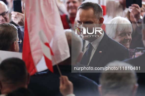 In Krakow, Poland, on November 24, 2024, the newly presented presidential candidate, Polish historian and president of the Institute of Nati...