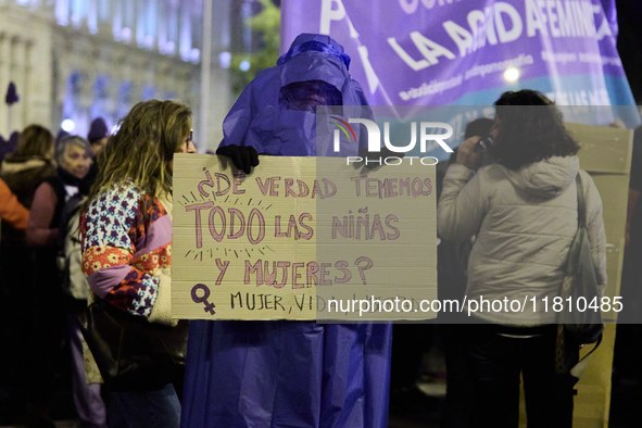 A feminist demonstration takes place in Madrid, Spain, on November 25, 2024. 