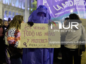 A feminist demonstration takes place in Madrid, Spain, on November 25, 2024. (