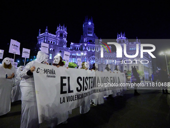 A feminist demonstration takes place in Madrid, Spain, on November 25, 2024. (