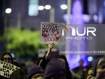 A feminist demonstration takes place in Madrid, Spain, on November 25, 2024. (