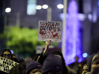 A feminist demonstration takes place in Madrid, Spain, on November 25, 2024. (