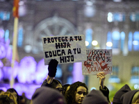 A feminist demonstration takes place in Madrid, Spain, on November 25, 2024. (