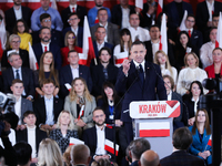 In Krakow, Poland, on November 24, 2024, the newly presented presidential candidate, Polish historian and president of the Institute of Nati...