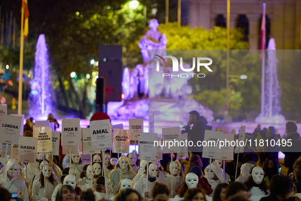 A feminist demonstration takes place in Madrid, Spain, on November 25, 2024. 