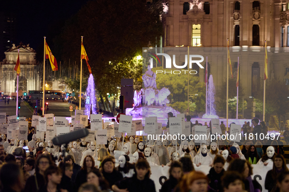 A feminist demonstration takes place in Madrid, Spain, on November 25, 2024. 