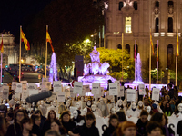 A feminist demonstration takes place in Madrid, Spain, on November 25, 2024. (