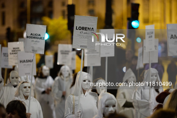 A feminist demonstration takes place in Madrid, Spain, on November 25, 2024. 