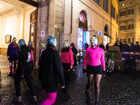 Participants gather for the demonstration on the occasion of the International Day for the Elimination of Violence against Women outside Mon...