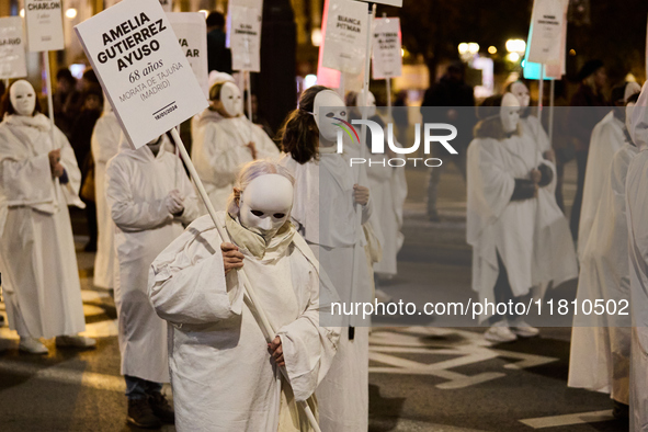 A feminist demonstration takes place in Madrid, Spain, on November 25, 2024. 