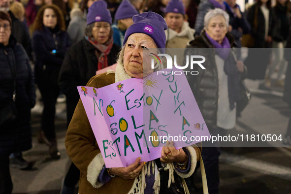 A feminist demonstration takes place in Madrid, Spain, on November 25, 2024. 