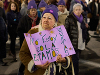 A feminist demonstration takes place in Madrid, Spain, on November 25, 2024. (