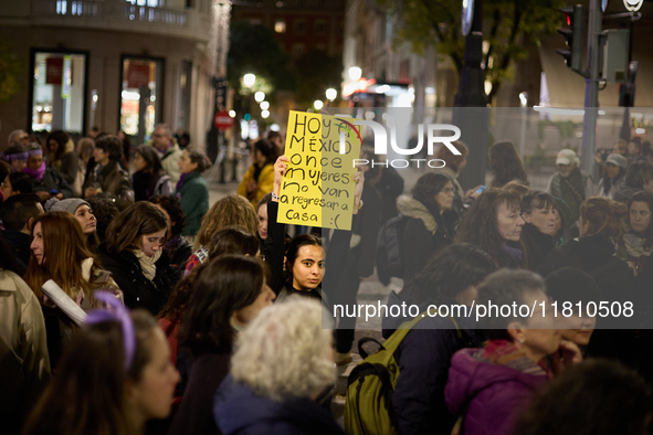 A feminist demonstration takes place in Madrid, Spain, on November 25, 2024. 